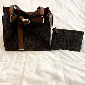 Calvin Klein Tote Bag. 12” H, 6 1/2 “ W and 14” L.